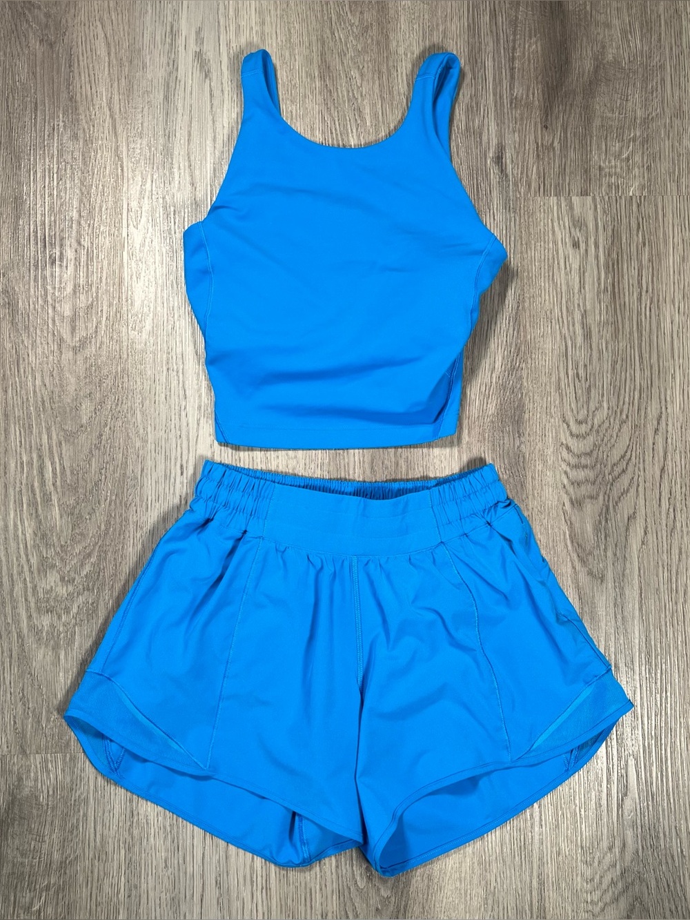 Lululemon Hotty Hot Short 4” Size 4 And Align Tank Top Size 2 Blue Poolside Set